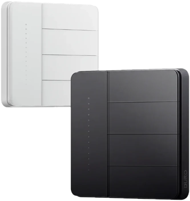 DURO four-key modern switches in white and black